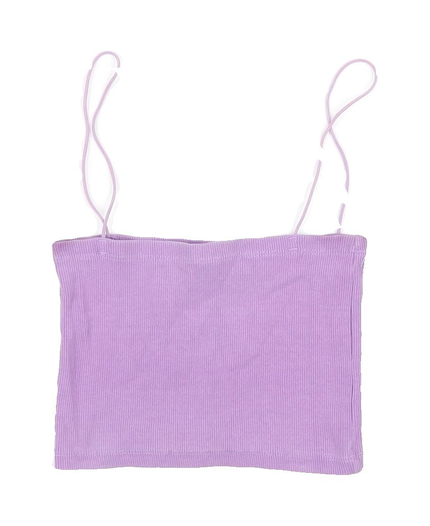 Zara Women’s Purple Cropped Tank Top - Size S