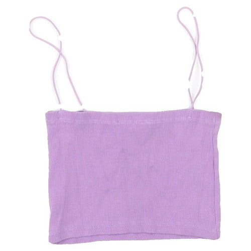 Zara Women’s Purple Cropped Tank Top - Size S