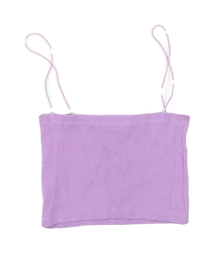 Zara Women’s Purple Cropped Tank Top - Size S