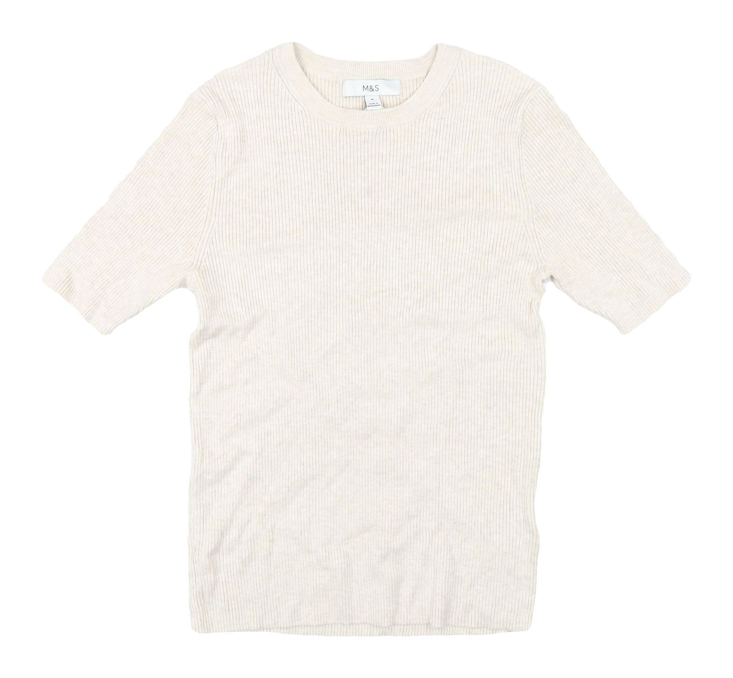 Marks and Spencer Women's Beige M Basic T-Shirt