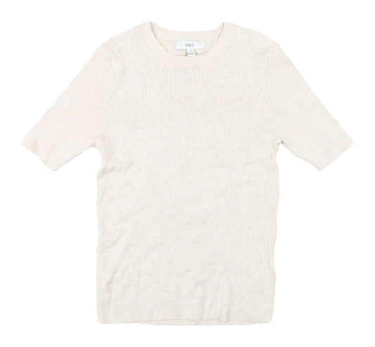 Marks and Spencer Women's Beige M Basic T-Shirt