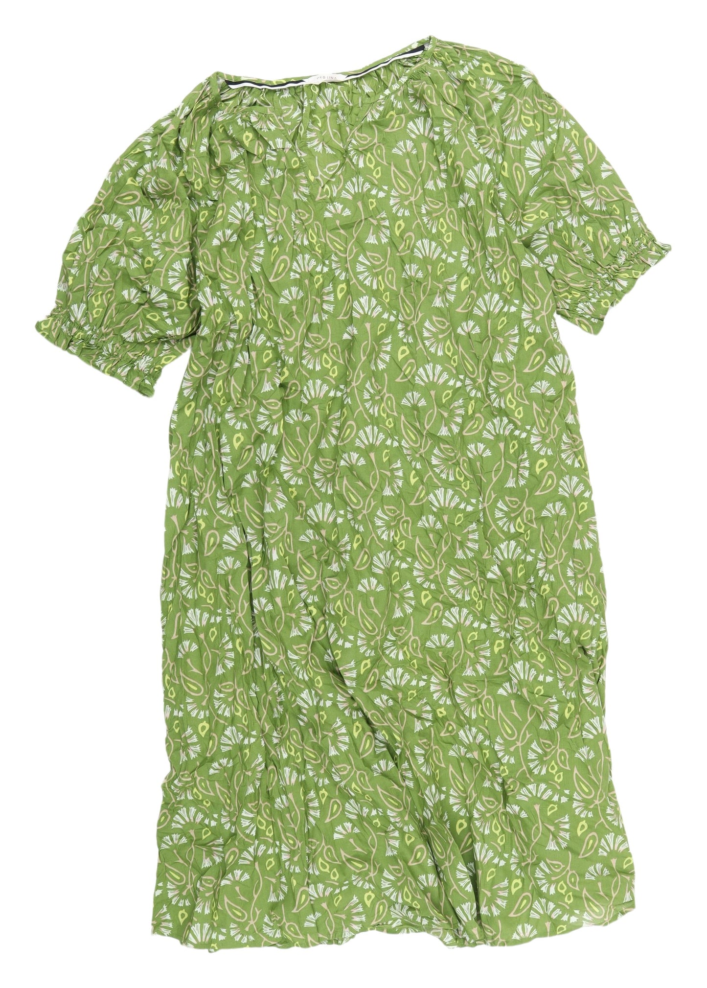 Marks and Spencer Women's Green Floral Dress Size 18