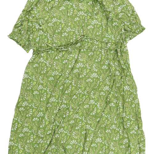 Marks and Spencer Women's Green Floral Dress Size 18