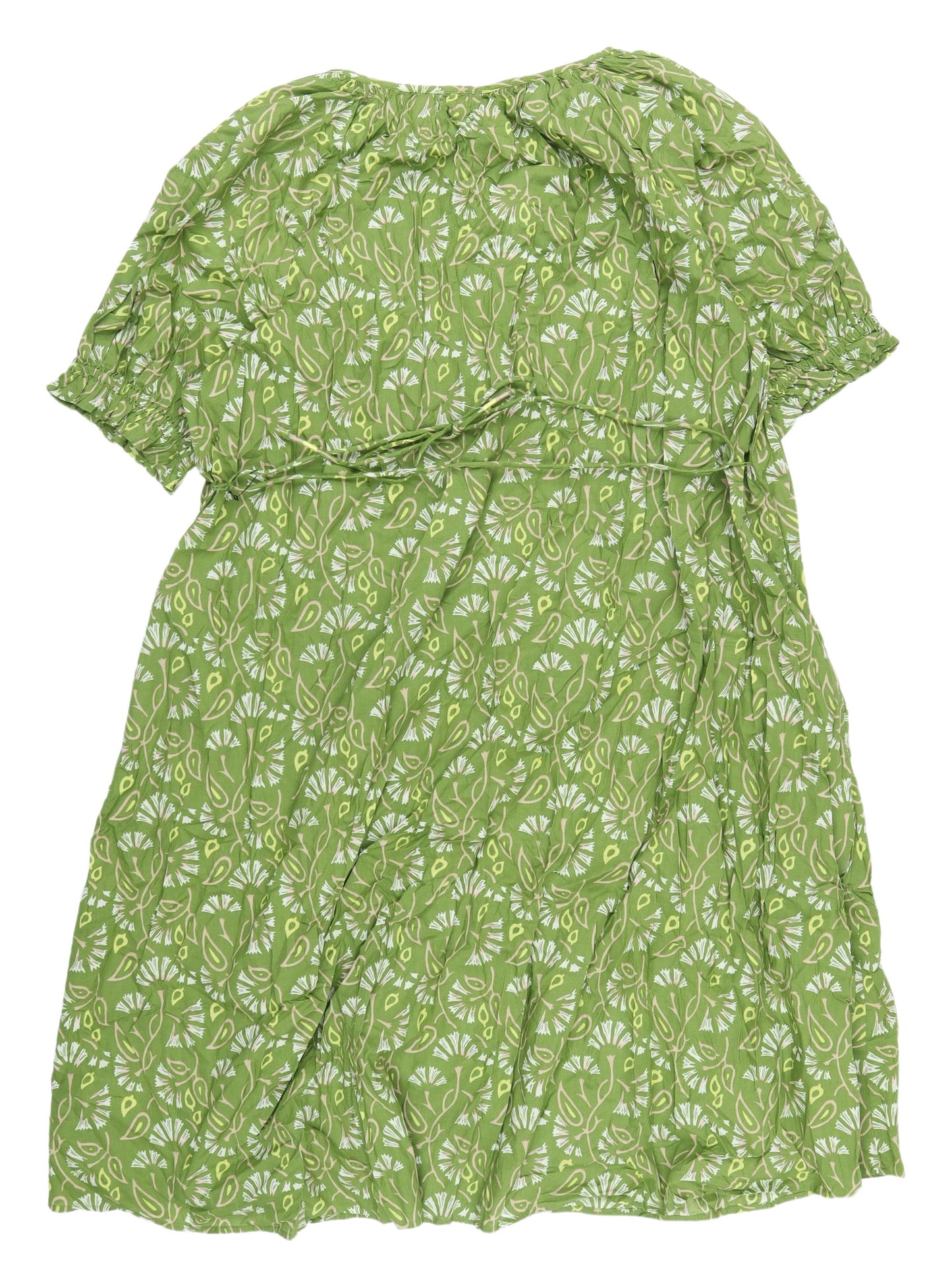 Marks and Spencer Women's Green Floral Dress Size 18