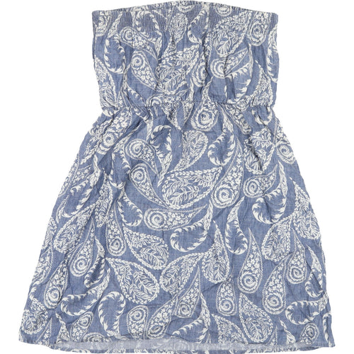 Next Women's Blue Paisley Strapless Dress Size 16