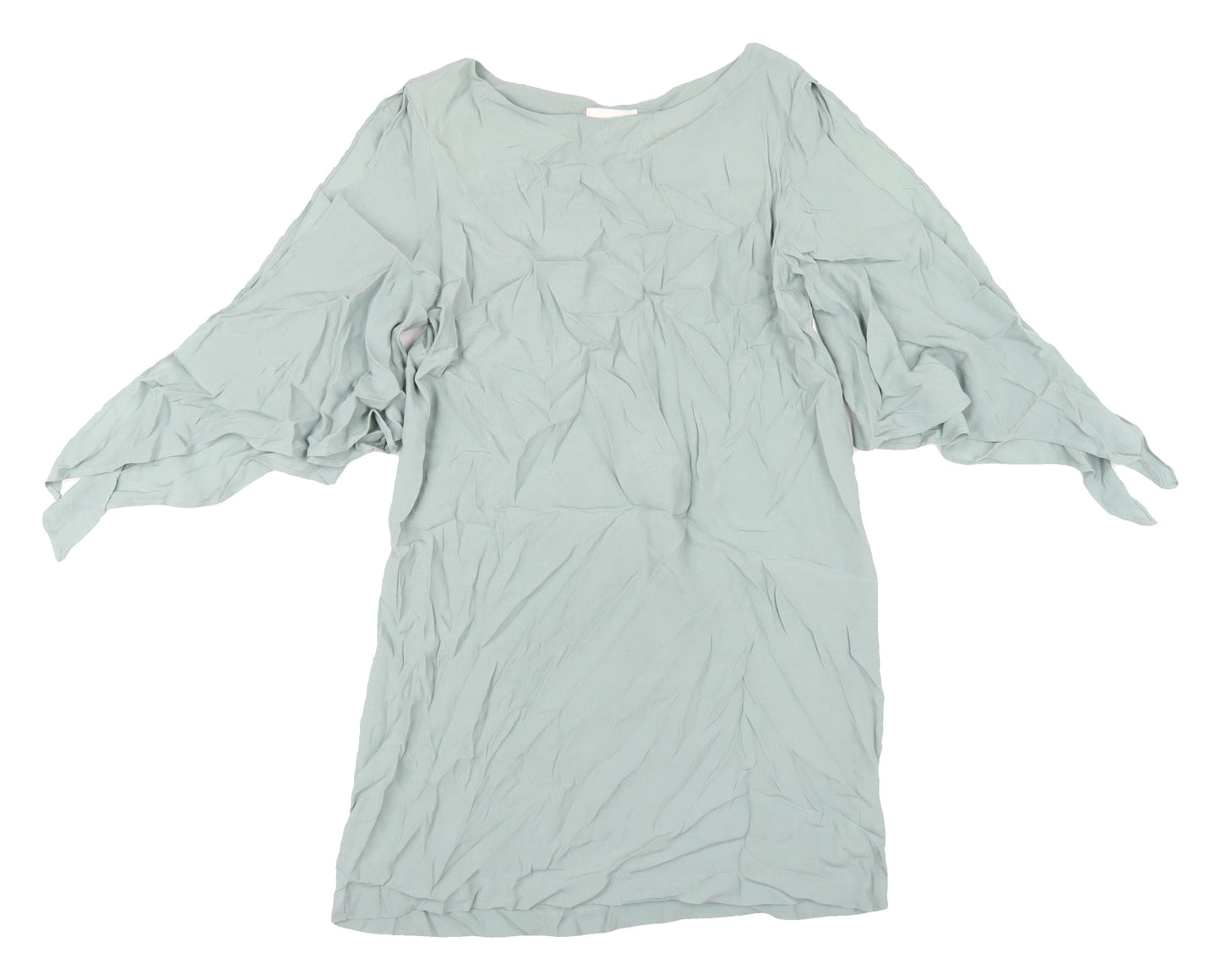 H&M Women's Green Dress Size 12 Flared Sleeve Casual