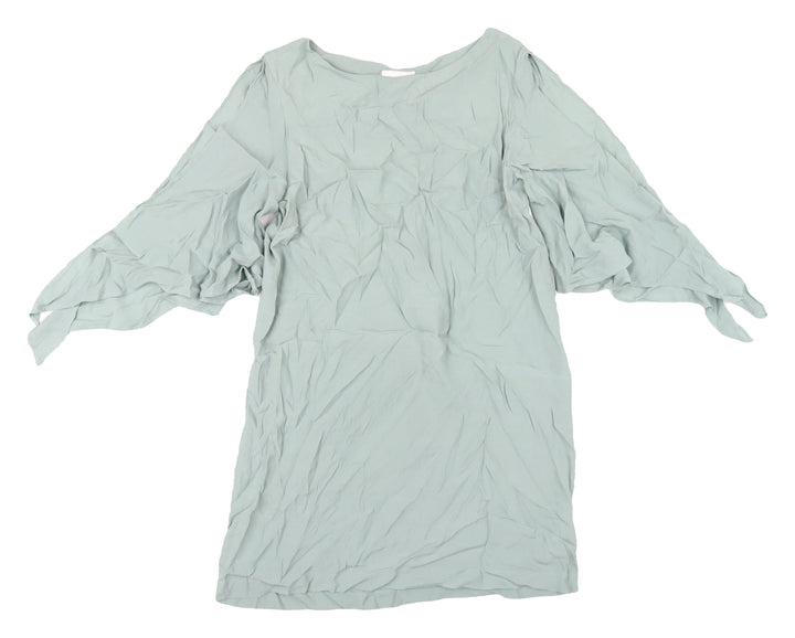 H&M Women's Green Dress Size 12 Flared Sleeve Casual