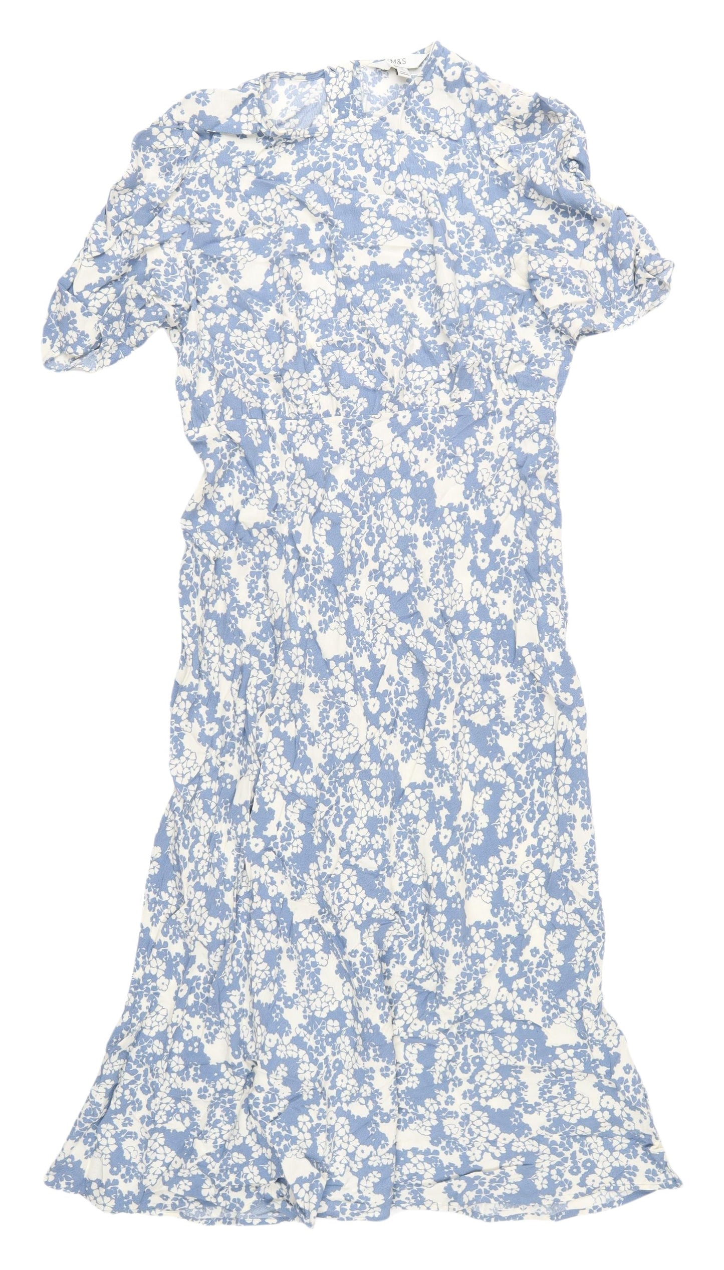 Marks and Spencer Women's Blue Floral A-Line Dress