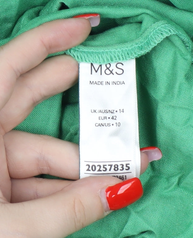 Marks and Spencer Green Linen Blend Tank for Women