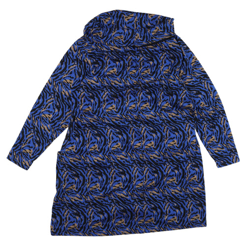 Joe Browns Blue Animal Print Long Sleeve Dress Size 26