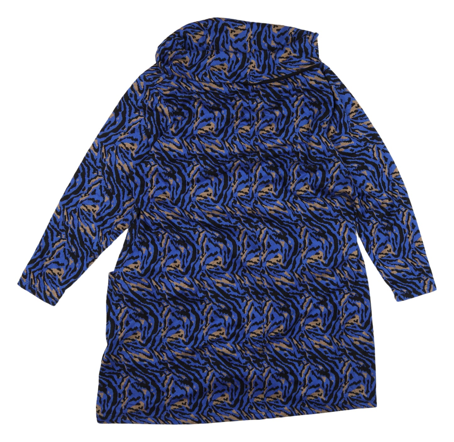 Joe Browns Blue Animal Print Long Sleeve Dress Size 26