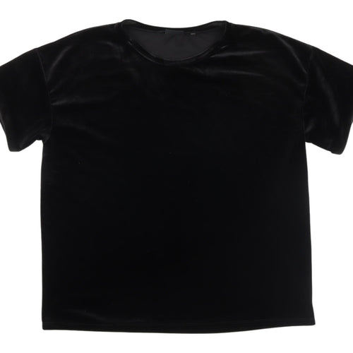 Next Women's Black Relaxed Velour T-Shirt - Size 18