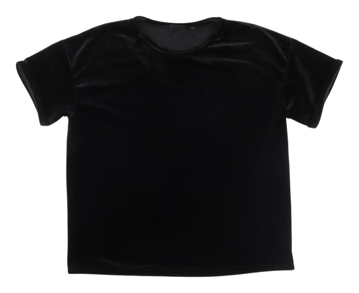 Next Women's Black Relaxed Velour T-Shirt - Size 18