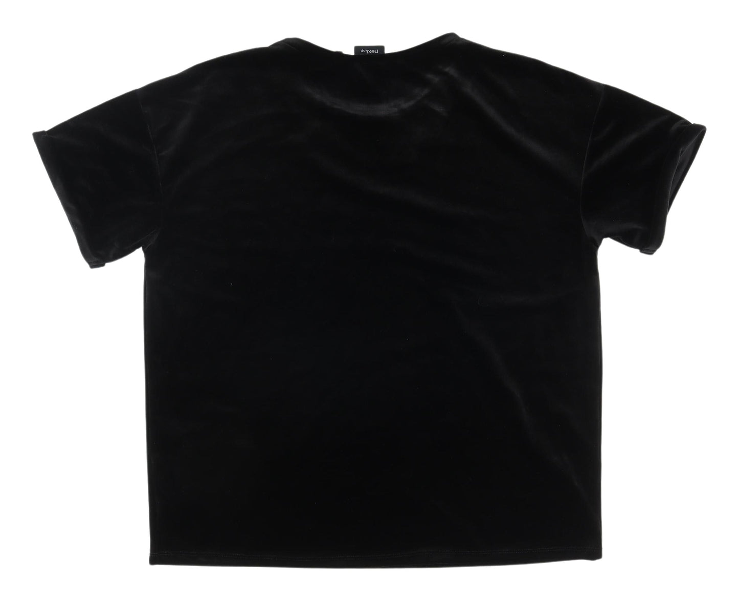 Next Women's Black Relaxed Velour T-Shirt - Size 18