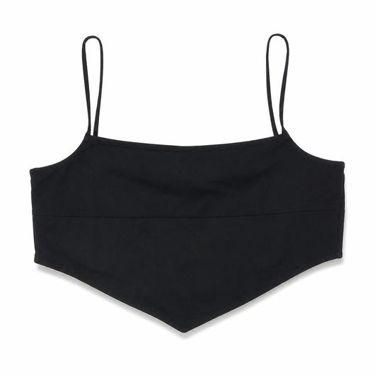 Front view of ASOS DESIGN Women's Black Camisole Tank Top, UK 14 - Stretchy Summer Shirt