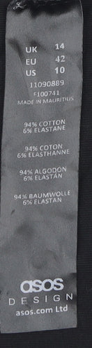 ASOS DESIGN Women's Black Camisole Tank Top, UK 14 - Stretchy Summer Shirt