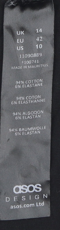 ASOS DESIGN Women's Black Camisole Tank Top, UK 14 - Stretchy Summer Shirt