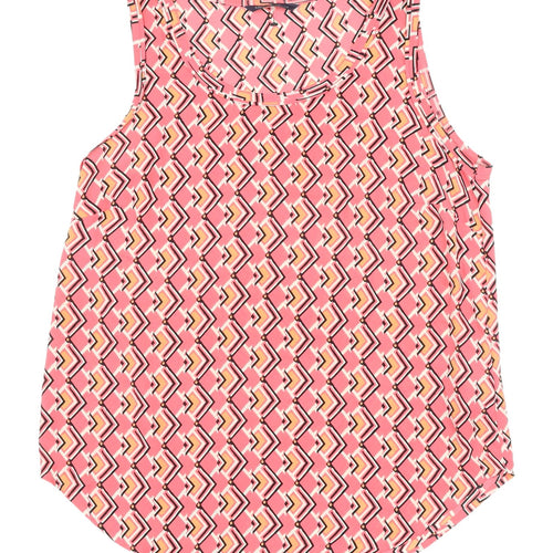 Marks and Spencer Women's Pink Geometric Tank Top Size 12