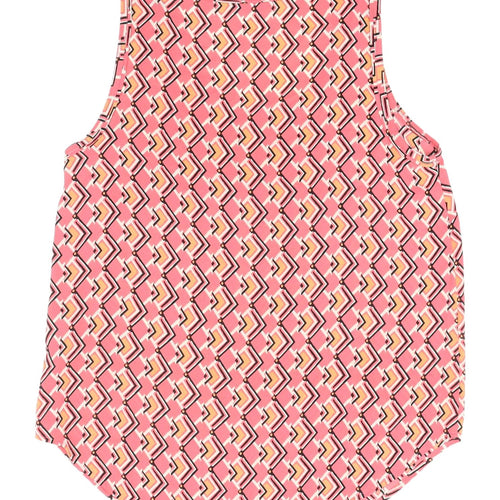 Marks and Spencer Women's Pink Geometric Tank Top Size 12