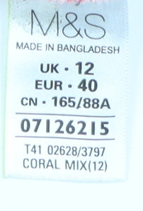 Marks and Spencer Women's Pink Geometric Tank Top Size 12