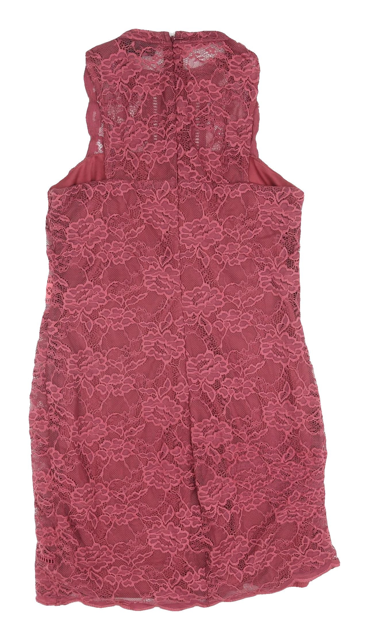 Topshop Women’s Petite Red Lace Bodycon Dress Size 12