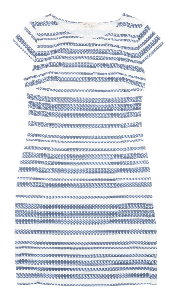 Apricot Women's Blue Striped T-Shirt Dress Size 10