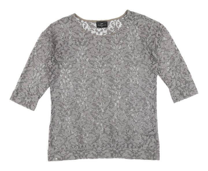 Next Women's Grey Lace Blouse Size 10 - Casual Elegance