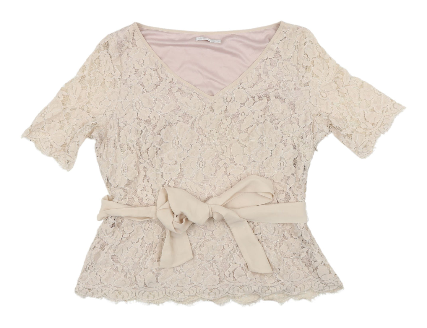 Jacques Vert Beige Lace Blouse Women’s Size 14