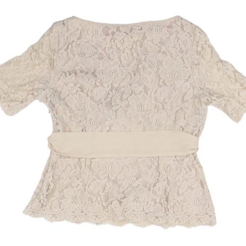 Jacques Vert Beige Lace Blouse Women’s Size 14