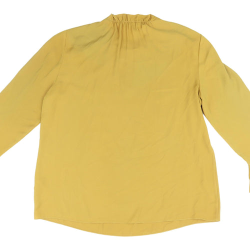 Hobbs Women's Yellow Ruffle Blouse, Size 12