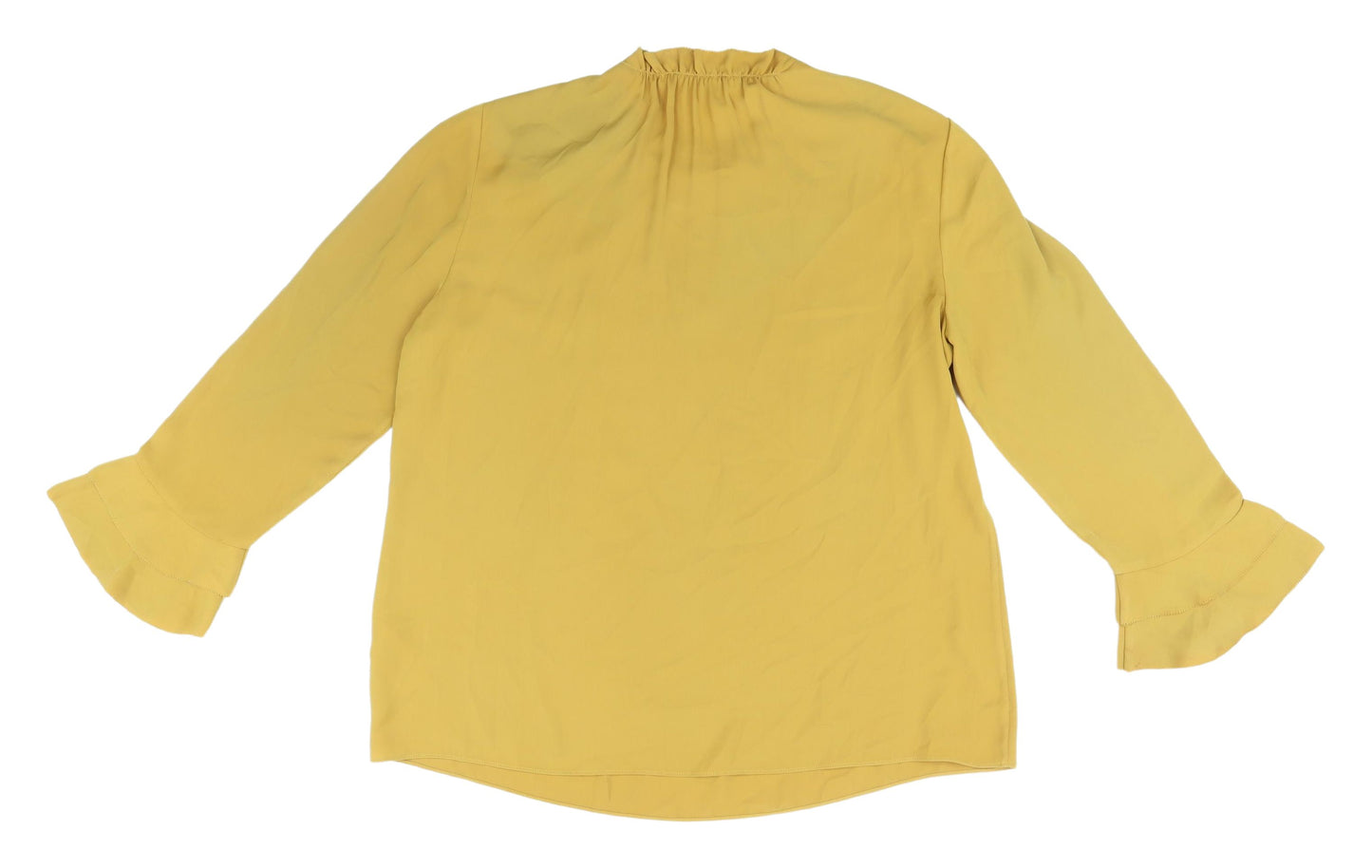 Hobbs Women's Yellow Ruffle Blouse, Size 12