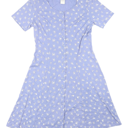 Casual Collection Women's Blue Floral A-Line Dress