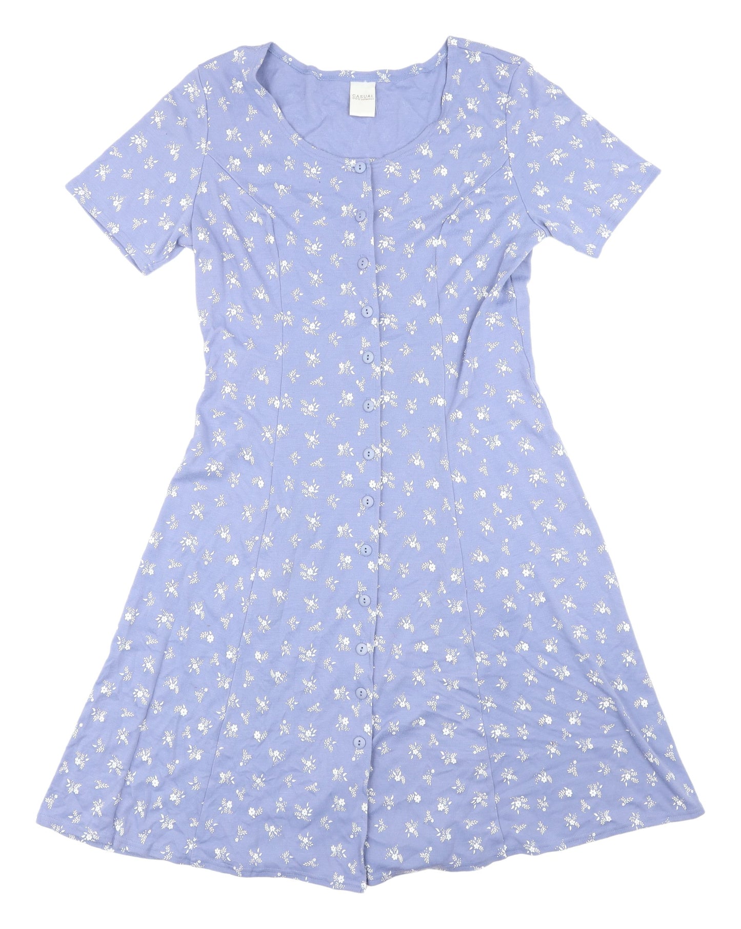 Casual Collection Women's Blue Floral A-Line Dress