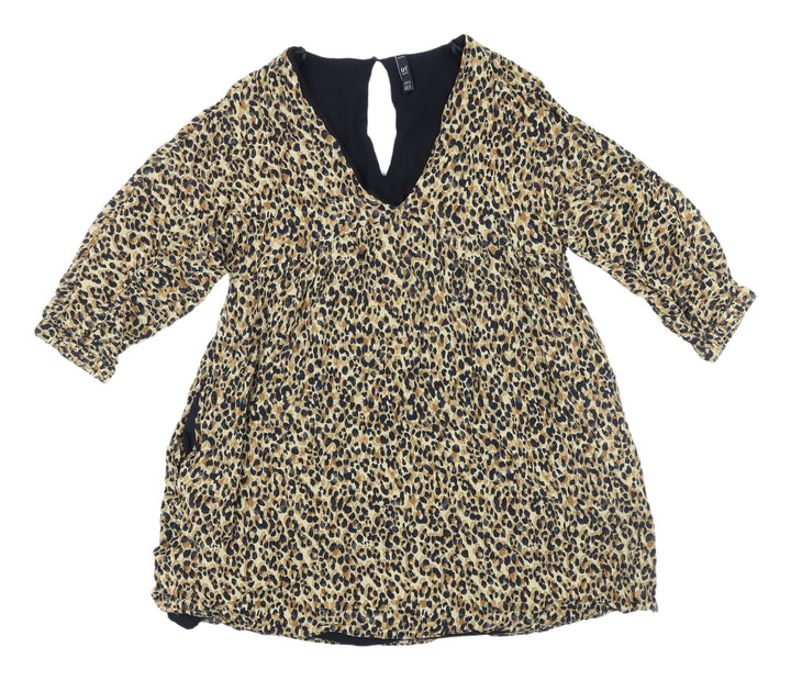 Zara Women's Animal Print Tunic, 3/4 Sleeve, M