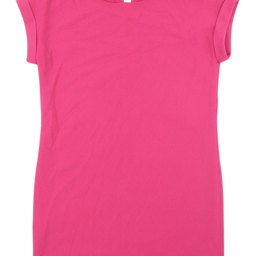 Next Women's Pink Cap Sleeve Sheath Dress Size 8
