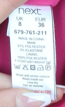Next Women's Pink Cap Sleeve Sheath Dress Size 8