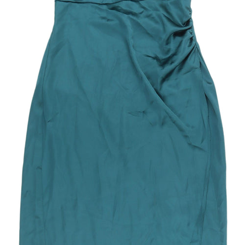 Zara Women's Green Bodycon Midi Dress - M