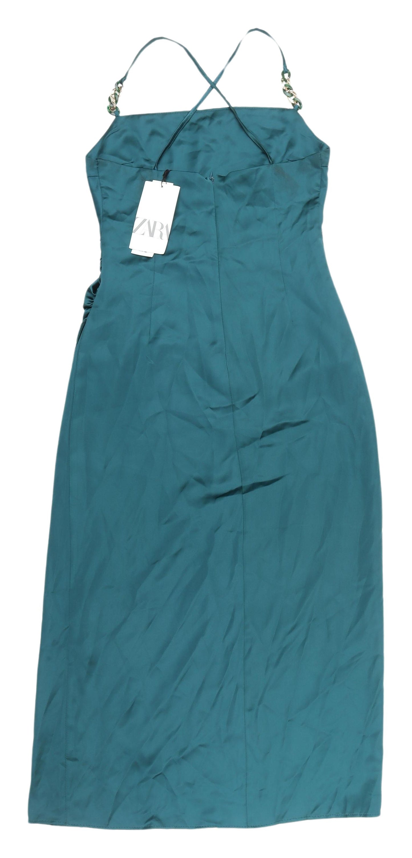 Zara Women's Green Bodycon Midi Dress - M