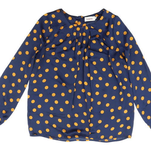 Louche Women's Blue Polka Dot Blouse, Size 12