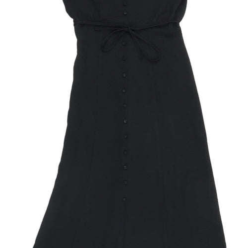 New Look Women’s Black V-Neck Buttoned Dress Size 6
