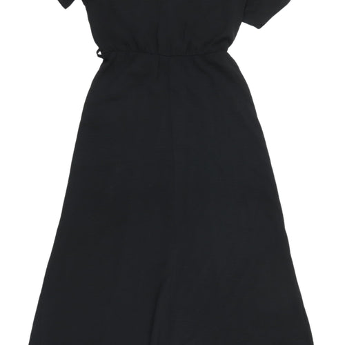 New Look Women’s Black V-Neck Buttoned Dress Size 6