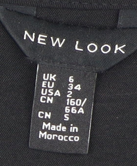 New Look Women’s Black V-Neck Buttoned Dress Size 6