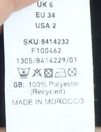 New Look Women’s Black V-Neck Buttoned Dress Size 6