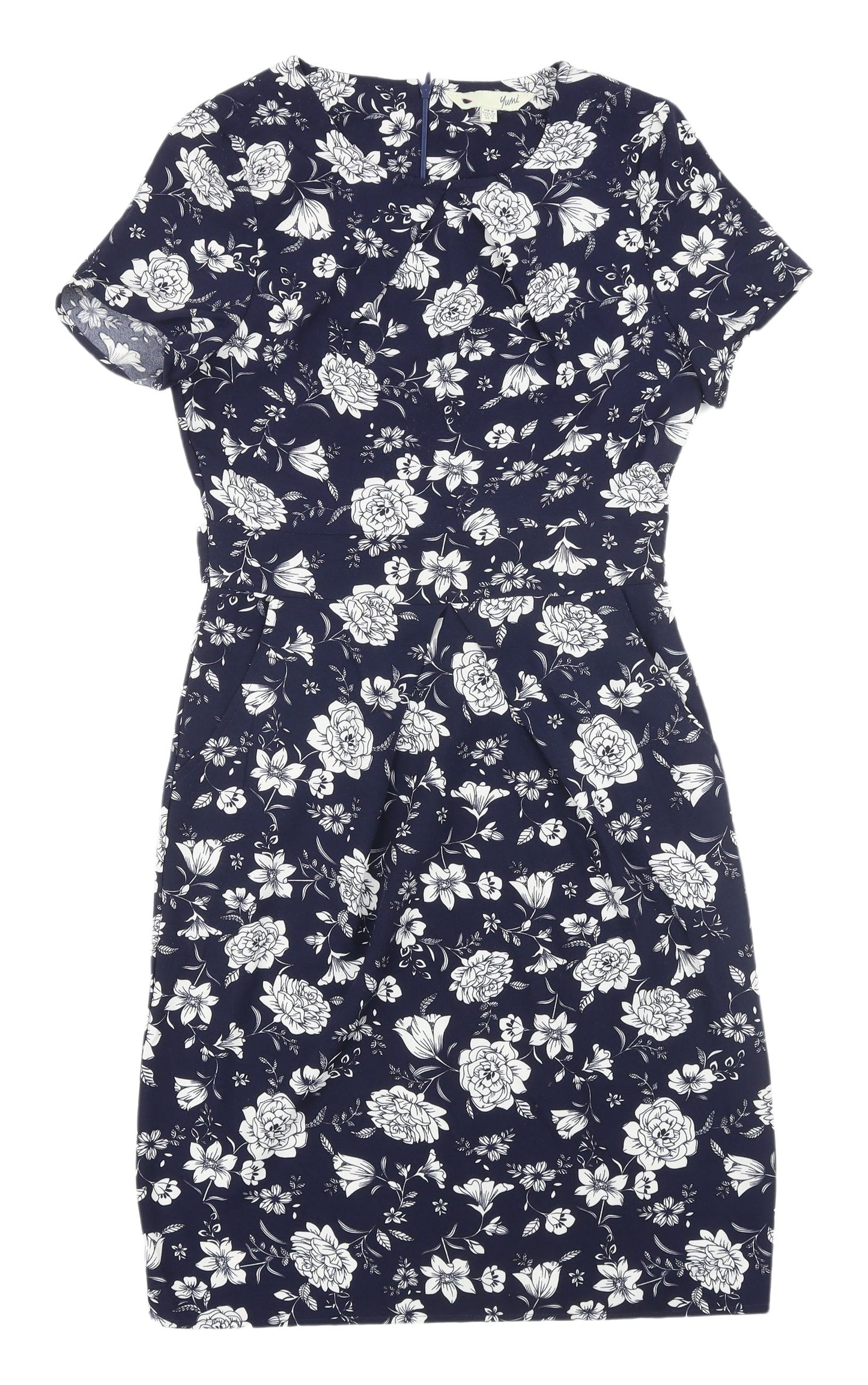 Yumi Women's Floral Sheath Dress Blue Size 8