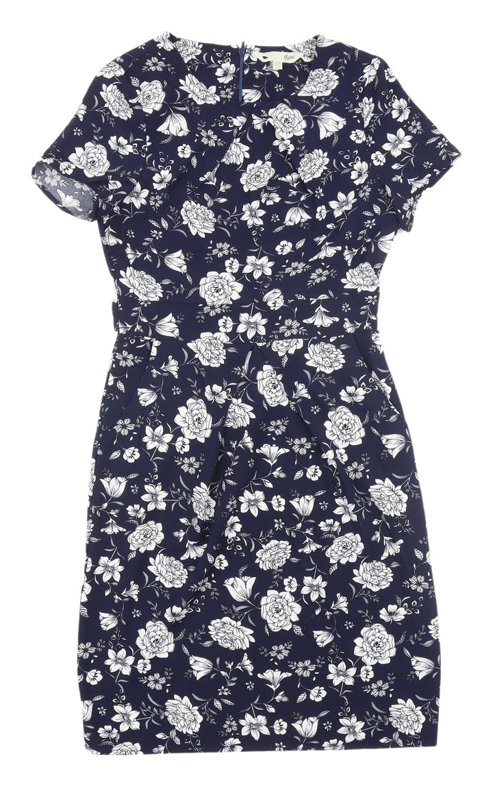 Yumi Women's Floral Sheath Dress Blue Size 8