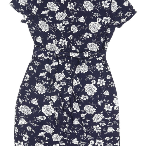 Yumi Women's Floral Sheath Dress Blue Size 8