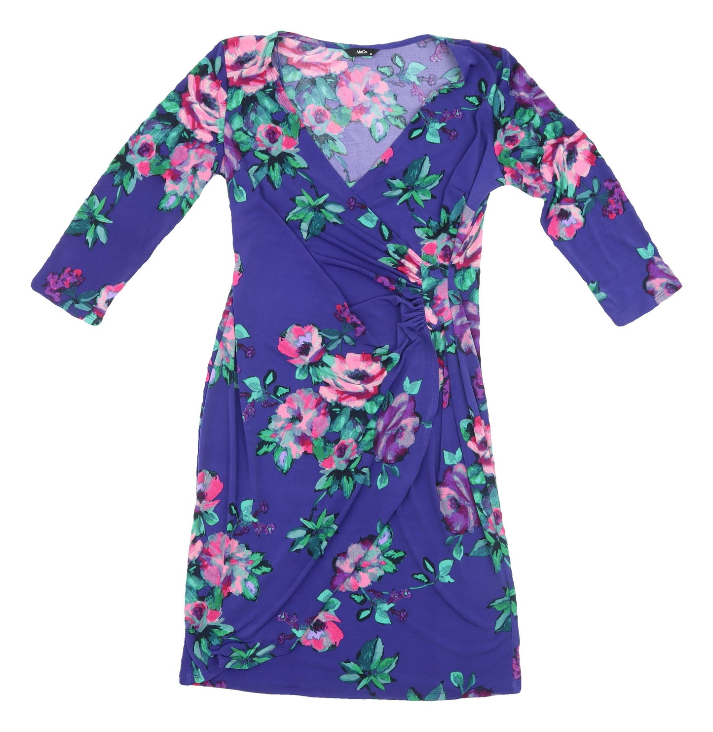 M&Co Women's Multicoloured Size 10 Floral Wrap Dress