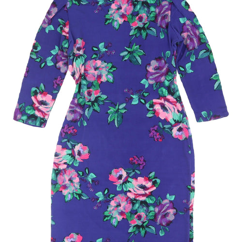M&Co Women's Multicoloured Size 10 Floral Wrap Dress