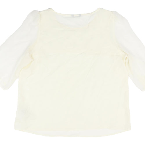 Marks and Spencer Women's Ivory Blouse UK 18 Puff Sleeve