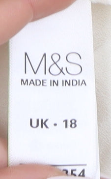 Marks and Spencer Women's Ivory Blouse UK 18 Puff Sleeve